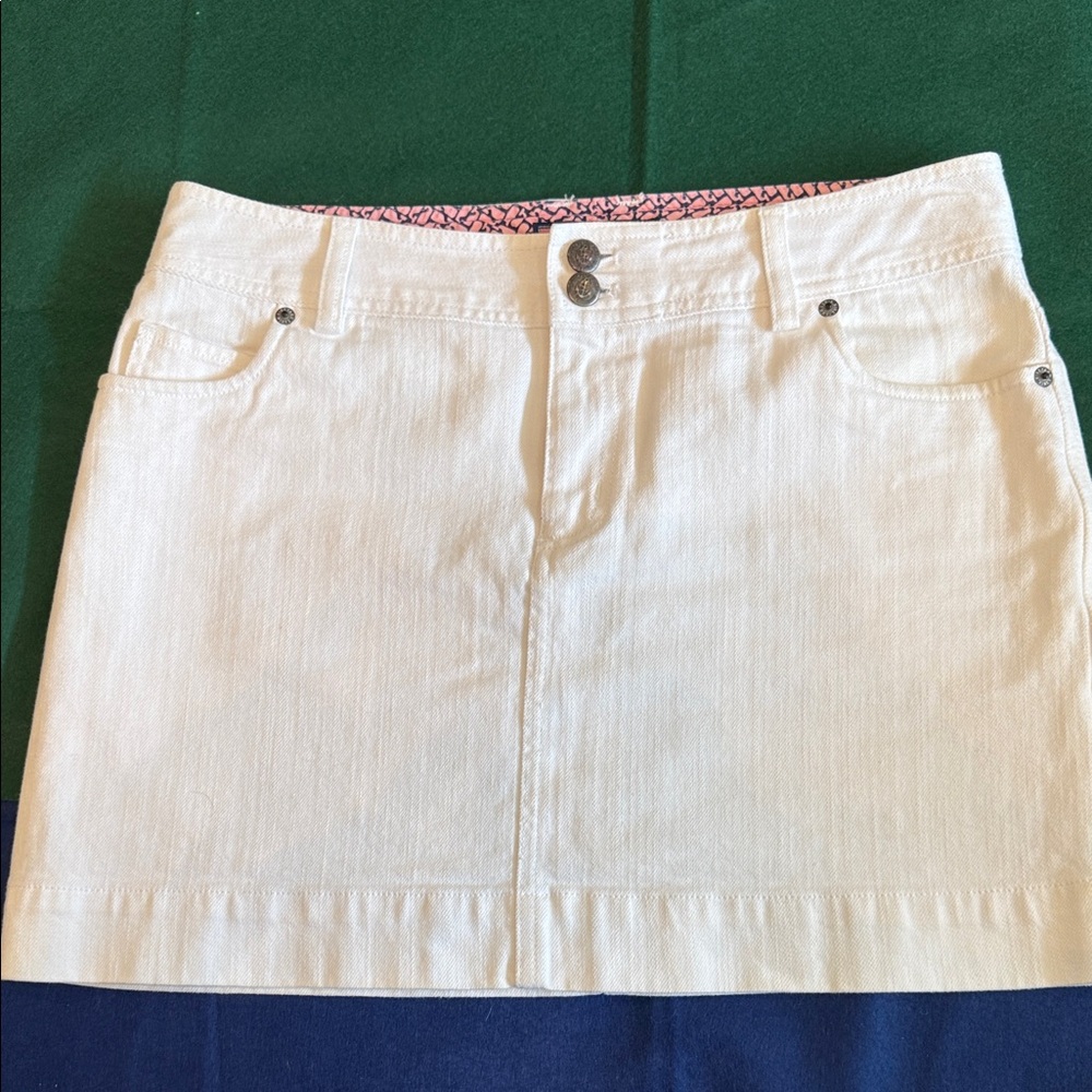 Vineyard Vines White Denim Skirt